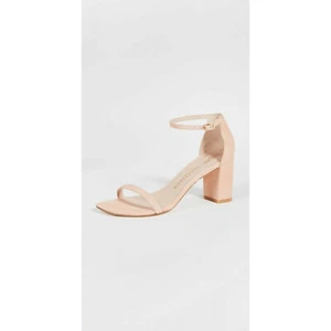 Stuart Weitzman Amelina Nudist Block Adobe Suede Sandal Heels Womens 9.5 - Picture 1 of 16