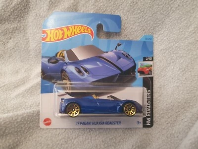 HOT WHEELS 2023 013/250 '17 PAGANI HUAYRA ROADSTER NEW ON CARD blue - Image 1 of 2