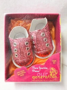 Our Generation MORE SPARKLES PLEASE rosa glitzernde Tennisschuhe 18 Zoll Puppen Neu im Karton - Bild 1 von 2