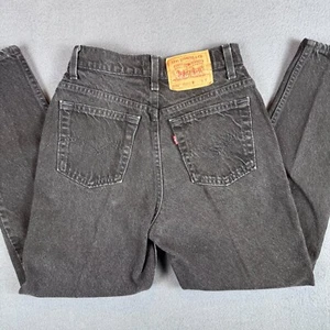 Vintage Levi's 521 Jeans Womens 6 P Black Tapered Fit Tapered Leg MADE IN USA - Picture 1 of 12