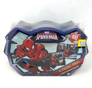 Marvel Ultimate Spider-Man Two Puzzle Pack Tin 100 Piece Puzzles Cardinal - Picture 1 of 4