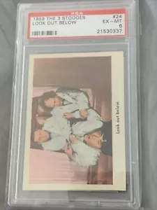 1959 The 3 Three Stooges - #24 Look out Below PSA 6 Rare - Picture 1 of 3