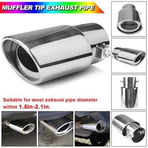Auto Car Stainless Steel Rear Exhaust Pipe Tail Muffler Tip Round Accessories - Foto 1 di 12