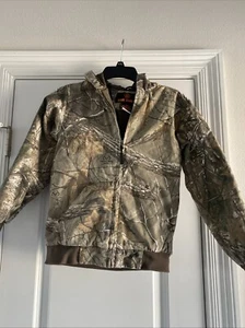 Real Tree Camo Insulated Hooded Jacket Kids Medium Hunting Camping - Picture 1 of 5