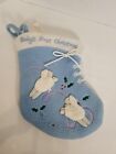 Christmas Stocking Babies First Christmas Baby Blue And White NWT