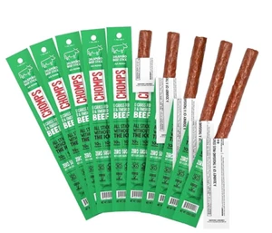 CHOMPS Grass Fed Italian Style Beef Jerky Snack Sticks, Keto, PACK OF 10 - Picture 1 of 2