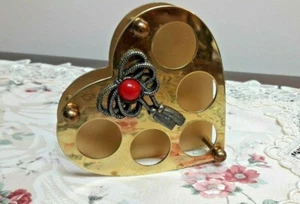 Vintage Lipstick Tube Holder ~ Heart Shaped Metal Footed and Marked Jameco - Picture 1 of 4