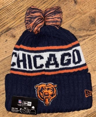 Chicago Bears New Era Striped Crown Pom Pom Stocking Hat New with Tags - Image 1 of 2
