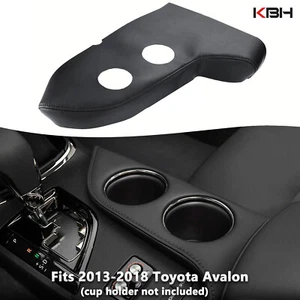 Cubierta de panel portavasos de cuero negro para Toyota Avalon 2013-2018 - Imagen 1 de 9