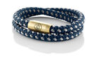 Seemannsgarn _ Maritimes Segeltau Armband "Hiddensee" navy-blau-grau 6mm