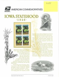 USPS COMMEMORATIVE PANEL #494 IOWA STATEHOOD #3088 - Picture 1 of 1