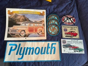 LOT transportation advertising 1948 calendar car chrysler club Plymouth patch - Picture 1 of 7
