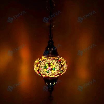 Lustre suspension plafonnier mosaïque turque marocain luminaire lampe-ampoul - Photo 1/4