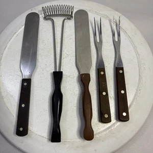 Vintage CUTCO Utensils spreader , Egg Whisk, Carving Forks, Mixed Handles Lot - Picture 1 of 13
