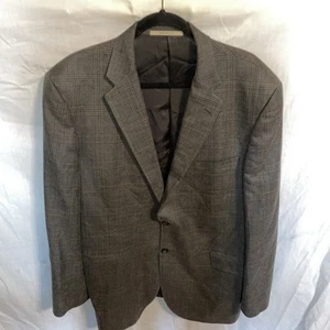 Burberry Dress Blazer Mens Size 46 Long Gray Muted Plaid Business Formal City - Picture 1 of 12