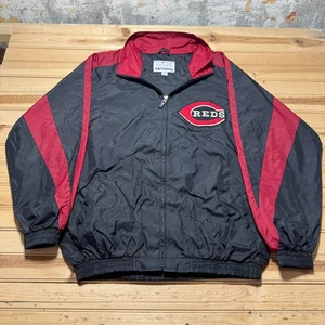 Vintage 90s Cincinnati Reds MLB Full Zip Windbreaker Baseball Jacket Size Large - Picture 1 of 11
