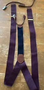 A. Julian Colours Suspenders Braces Leather Button Silk Striped Blue/Red USA Mad - Picture 1 of 5