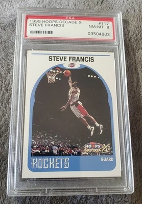 1999-00 Hoops Decade X Steve Francis RC Hoops #117 Rockets PSA 8 - Image 1 of 2