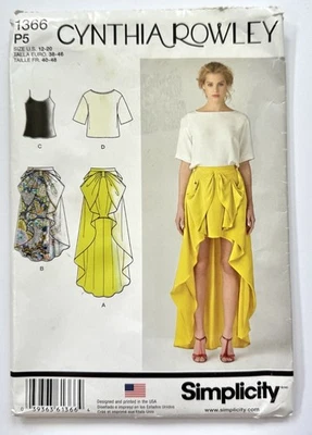 Simplicity 1366 Cynthia Rowley Cami, Blouse, & Skirts, Sizes 12-20, Uncut - Image 1 of 3