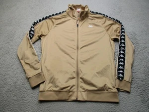 Kappa Track Jacket Mens 2XL Khaki Tan Omini Logo Tape Sleeve Full Zip Athletic - Picture 1 of 12