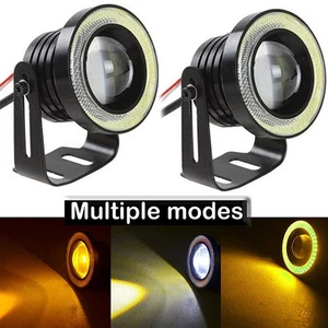 3.5" Multimode LED Fog Light Projector Driving Lamp COB Angel Eye Halo Kit 1Pair - Picture 1 of 8