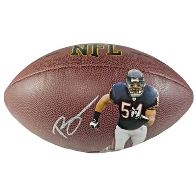 Brian Urlacher Signed NFL Wilson Football Chicago Bears Proof Photo COA HOF - Image 1 of 4