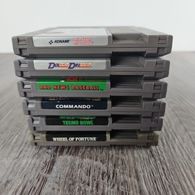 Lot Of 6 NES Nintendo Video Games Vintage Blades Of Steel Commando Bad News 