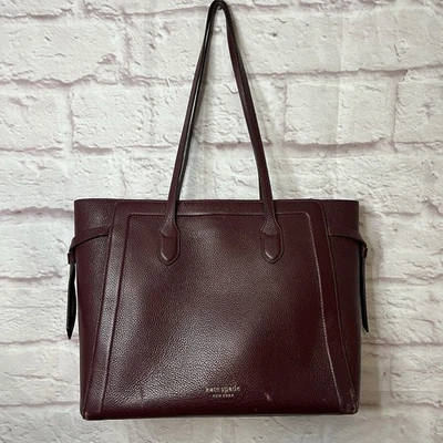Bolso de Mano Kate Spade Borgoña Nudo Grande de Cuero Cartera Hombro Trabajo Negocios Foto 1 de 4