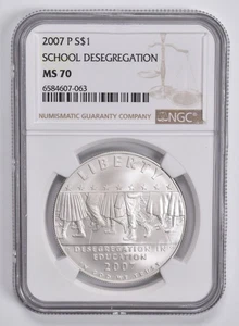 MS70 2007-P Little Rock Commemorative Dollar NGC Brown Label *3908 - Picture 1 of 5