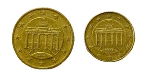 Germany 50 & 10 Euro Cents - Brandenburg Gate With Twelve Stars of Europe 2002 - Picture 1 of 2