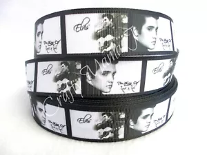 Elvis Presley 1" Grosgrain Ribbon ~YOUR CHOICE: 5 or 10 Yards (Singer & Actor) - Picture 1 of 3