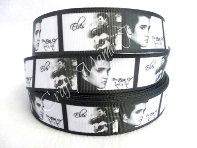 Elvis Presley 1" Grosgrain Ribbon ~YOUR CHOICE: 5 or 10 Yards (Singer & Actor) - Image 1 of 3