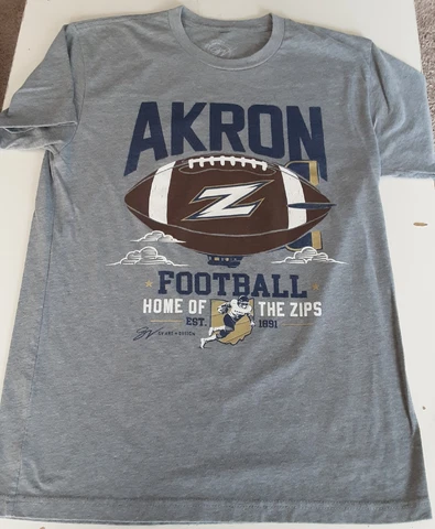 GV Art University Of Akron Zips Football Medium Tee Shirt Cover