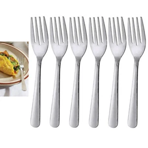 6 Salad Forks Stainless Steel 18/0 Utensils Mirror Polished Silverware Flatware - Picture 1 of 1