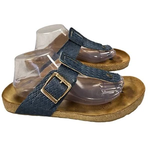 Haflinger Cora Sandals Womens EU Size 42 Navy Soft Leather Cork Footbed Non-Slip - Picture 1 of 20