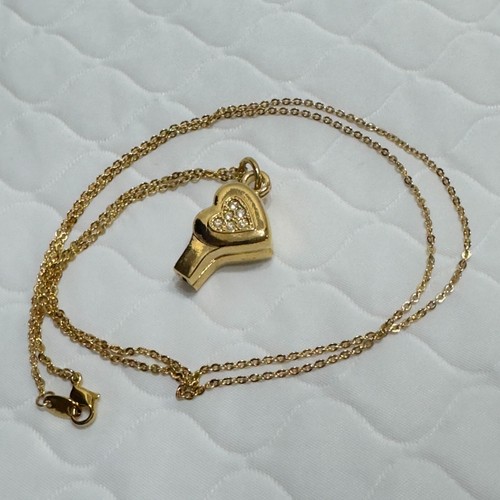 COACH Collana Vintage Avon Tono Oro Fischietto Ciondolo Strass Cuore Allenatore Squadra