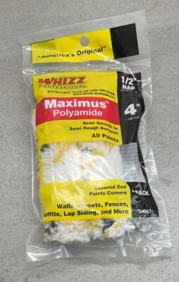 Whizz  Polyamide Fabric  Paint Roller Cover  1/2" NAP x 4"  Package of 2 #54011 - Image 1 of 2