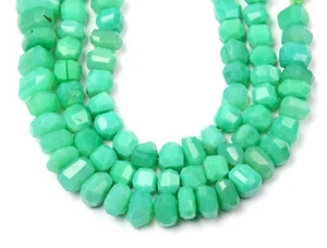 Natural Chrysoprase Faceted Tumble Shape Gemstone Beads 8 Inch Strand 10-12 MM - Picture 1 of 4