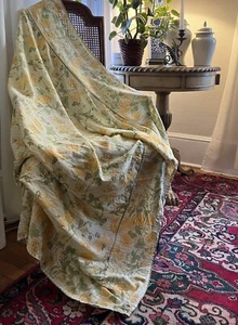 Vintage 90er April Cornell Tischdecke gelb Blumen 52” x 52” - Bild 1 von 5