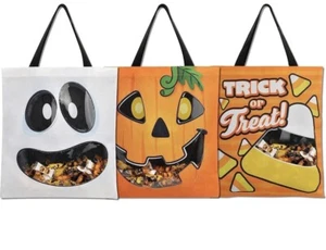 3 Halloween JOYIN Large Tote See-Through Bags 22.5” x 13.75” for Trick Or Treat - Picture 1 of 8