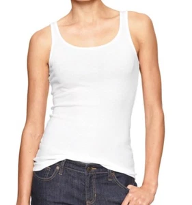 Gap Camiseta elástica sin mangas para mujer acanalada blanca XS, S, M, L, XL, 2XL Tallas NWT - Imagen 1 de 10