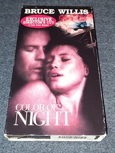 Color Of Night VHS Bruce Willis Suspense Thriller Director's Cut - Foto 1 di 6