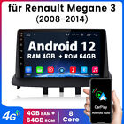 9" do Renault Megane 3 2008-2014 Radio samochodowe Nawigacja GPS Android12 WIFI 64GB Carplay