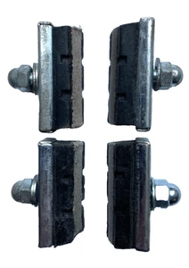 2 Prs BLOQUES DE FRENO CÓNICOS PINZA DE BICICLETA CUERO FACETADO PARA LLANTAS DE ACERO - Imagen 1 de 2
