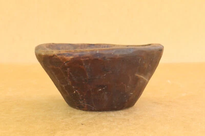 Vintage Dish Bowl Antique Primitive Wood Craved Bowl Plate Small Farm 19th 1800s - Image 1 of 4