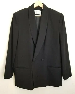 Lord & Taylor Vintage Jacket Tuxedo Style Blazer Black Buttons Pockets Lined 12P - Picture 1 of 8