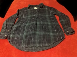 Sonoma good for life womens shirt size M green/blue/silver long sleeve  - Picture 1 of 14
