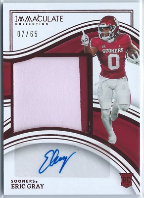 2023 Immaculate Collection  Rookie Patch Auto Ruby Eric Gray /65 - Image 1 of 2
