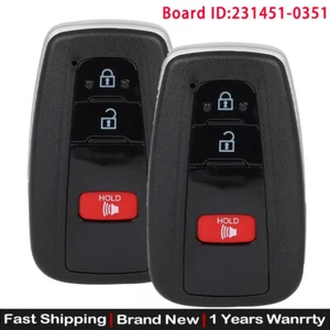 2 HYQ14FBC for 2016 - 2021 Toyota Prius Smart Prox Remote Key Fob 231451-0351 - Picture 1 of 5