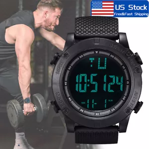 Men's Military Digital Sports Watch LED Screen Backlight Waterproof Wristwatch - Picture 1 of 15